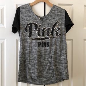 Pink v neck top